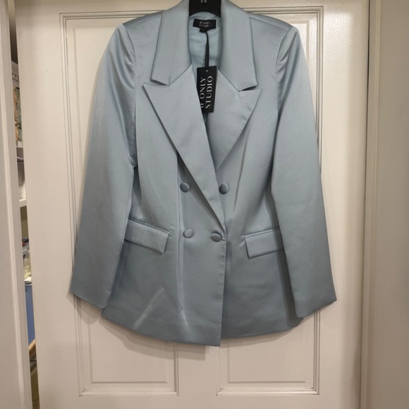 NEW with tags If Only Studio Blue satin-like Jacket/Blazer sz 6 - Picture 5 of 6